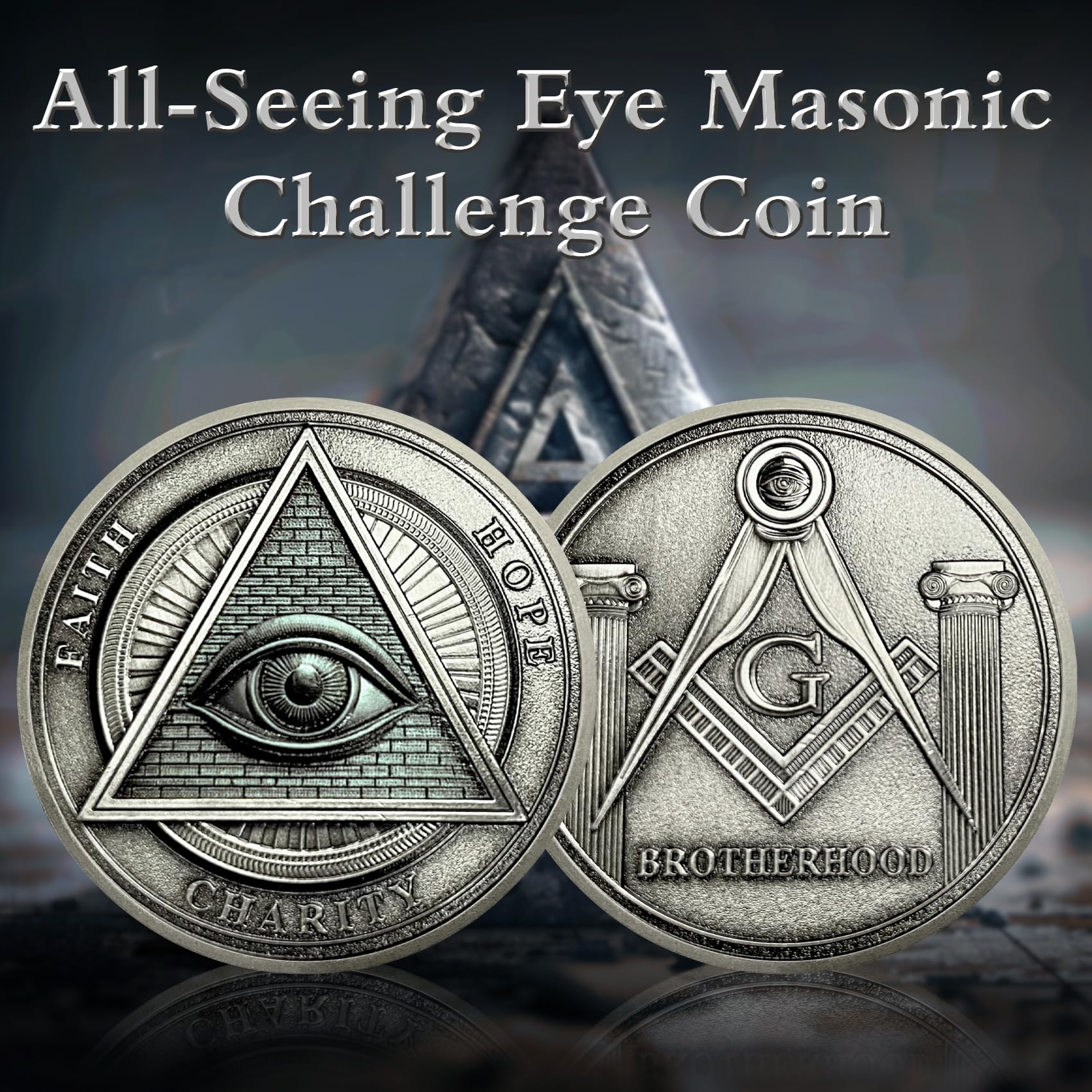All-Seeing Eye Masonic Challenge Coin mysite
