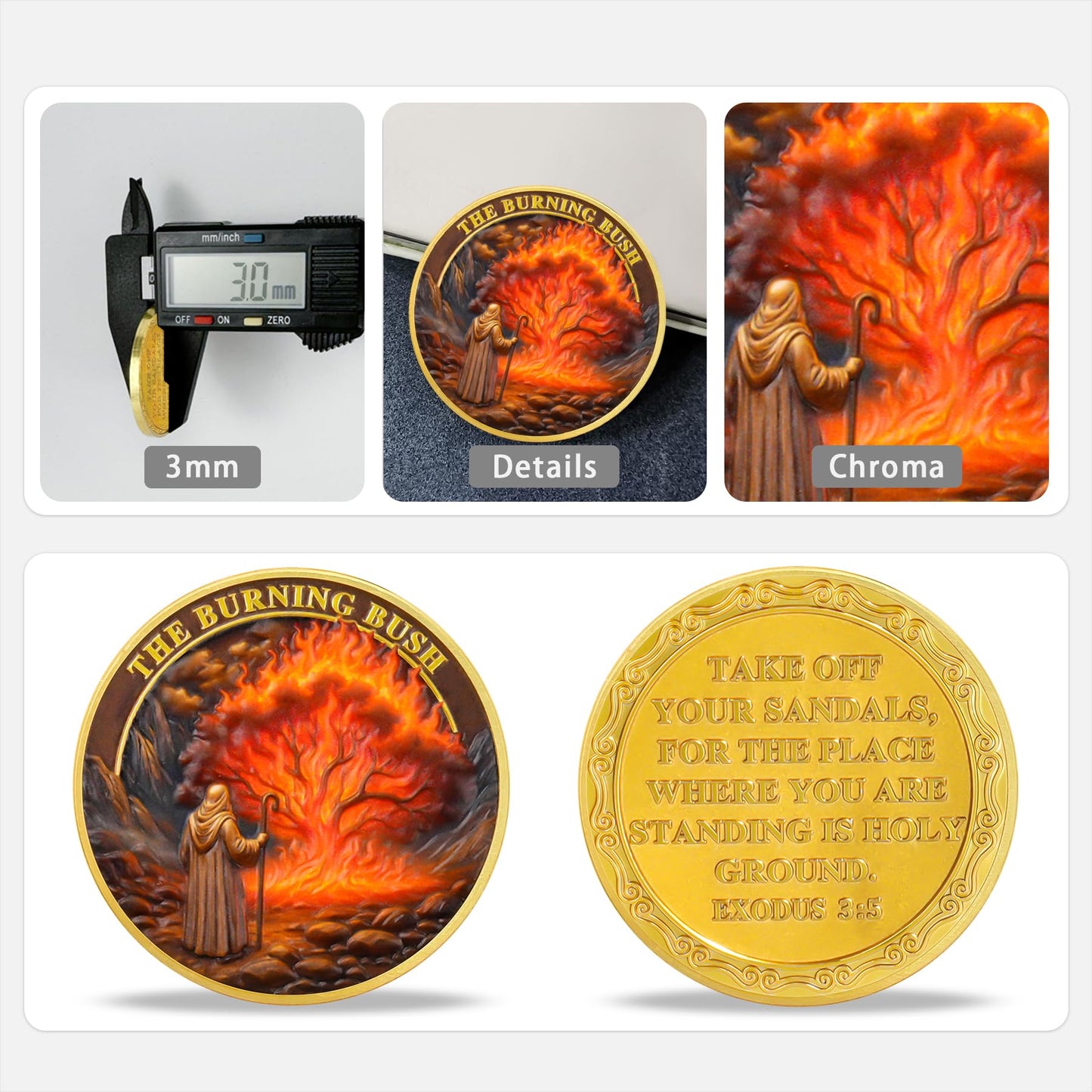 Moses and The Burning Bush Religious Coin mysite