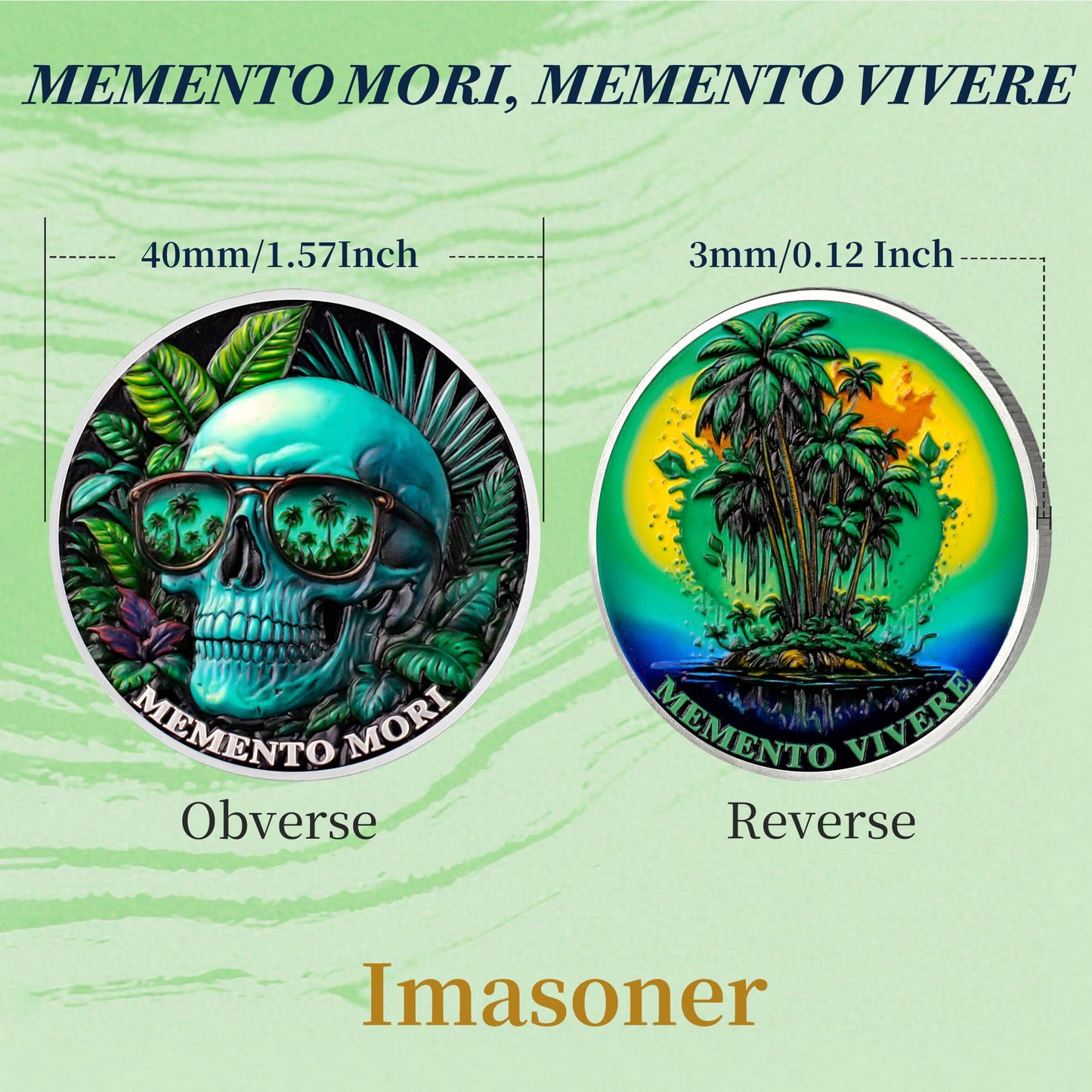 Memento Mori Coin Memento Vivere Coin Skull Philosophy Life and Death Coin mysite
