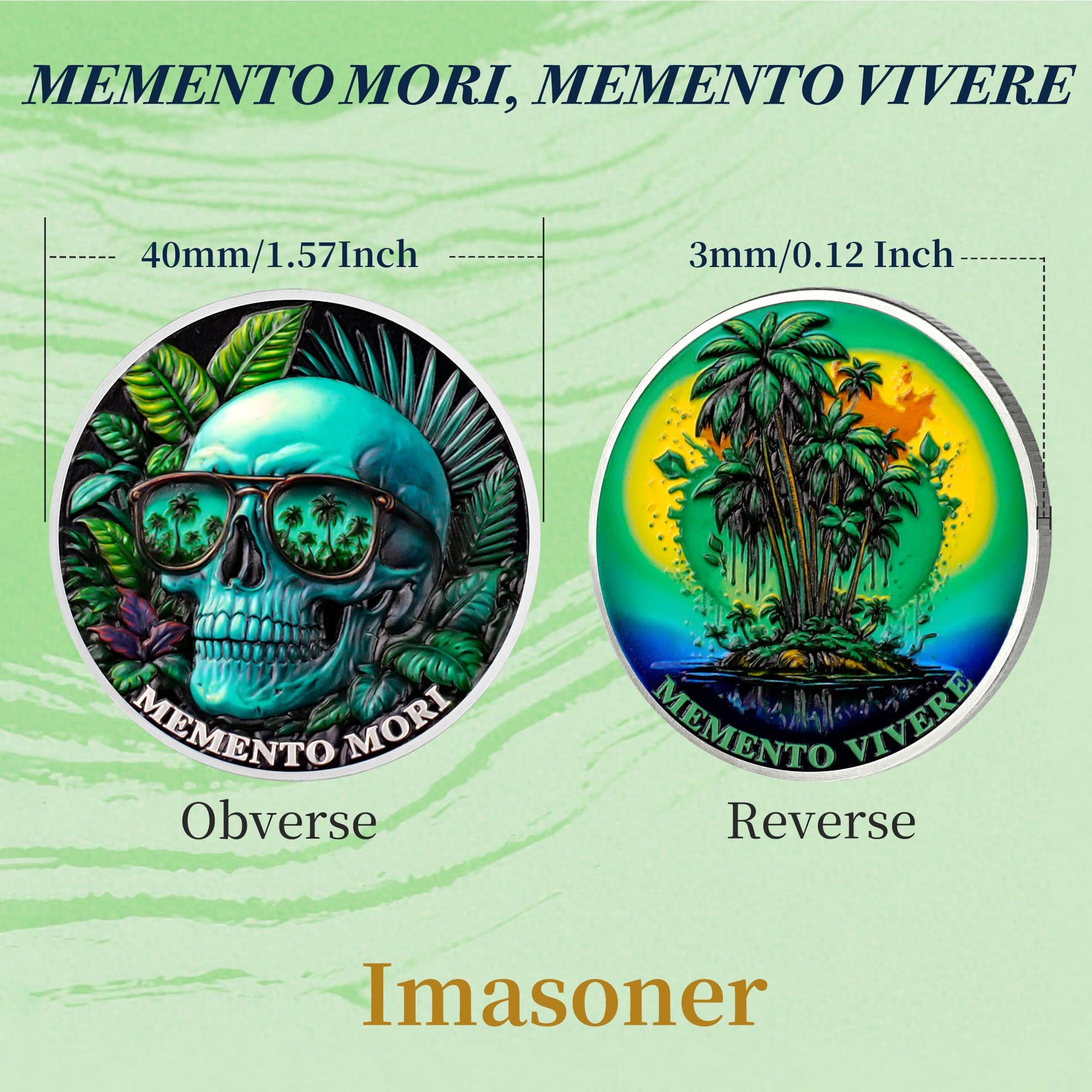 Memento Mori Coin Memento Vivere Coin Skull Philosophy Life and Death Coin mysite