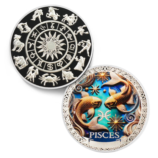 Cool Pisces 12 Zodiac Challenge Coin mysite