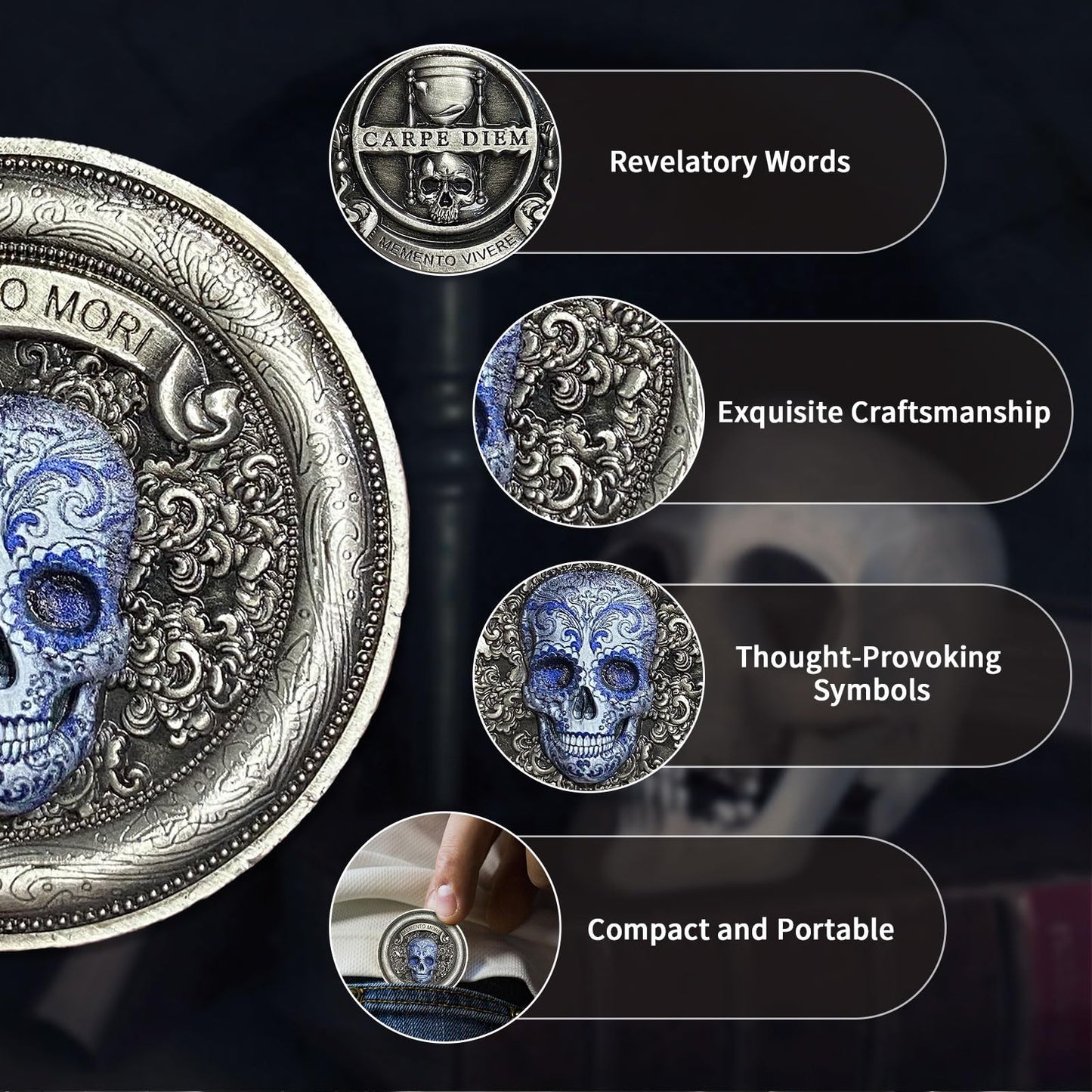 Carpe Diem Momento Mori Stoic Memento Mori Challenge Coins mysite