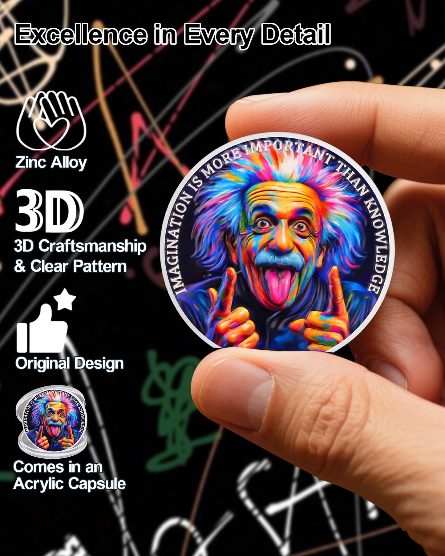 Albert Einstein Inspirational Coin mysite