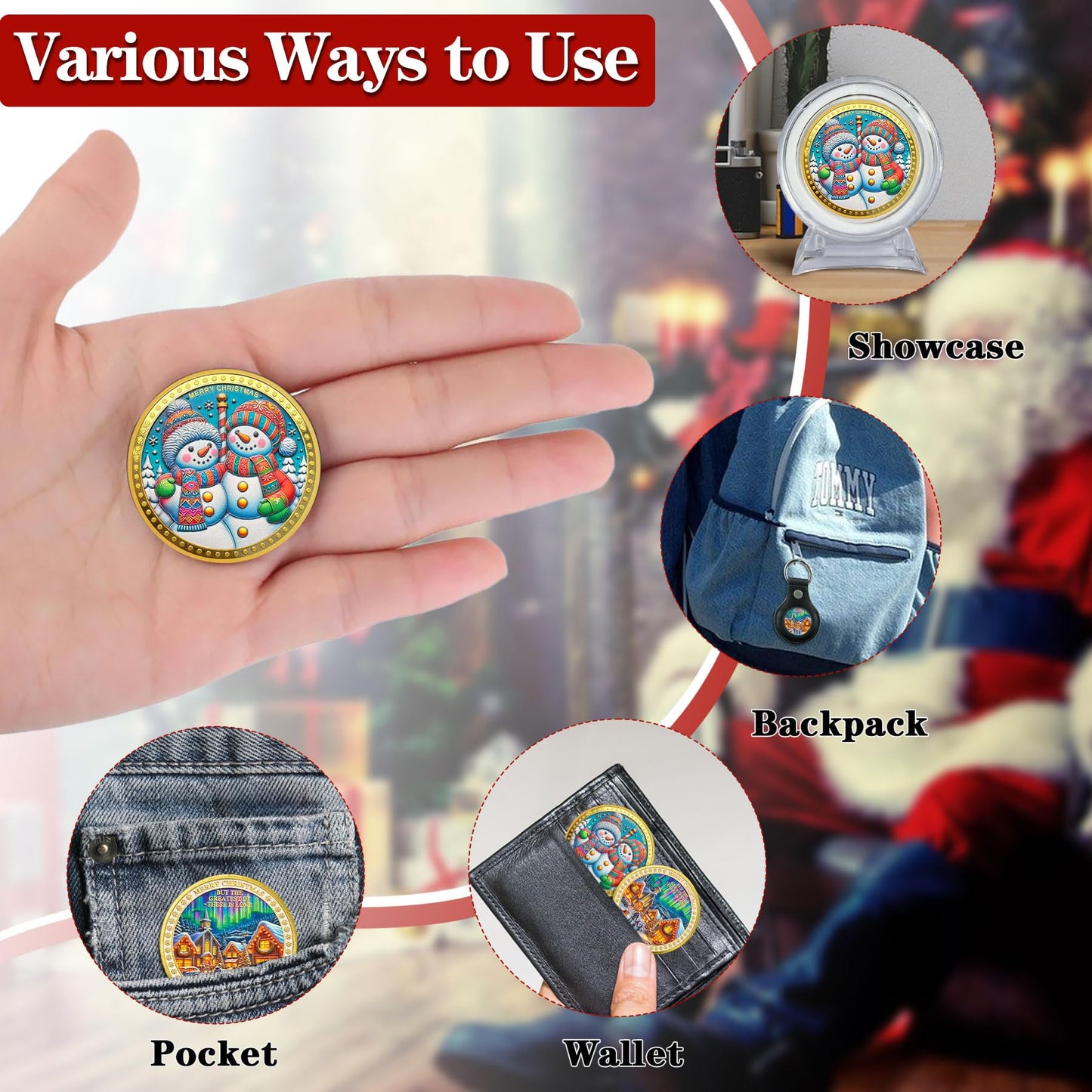 Merry Xmas Challenge Coin Happiness Family Santa Claus Commemorative Coin mysite