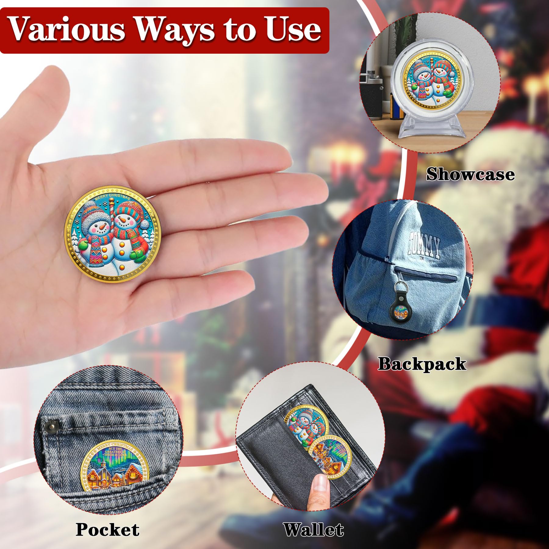 Merry Xmas Challenge Coin Happiness Family Santa Claus Commemorative Coin mysite