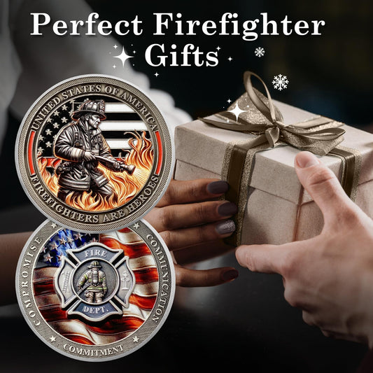 Flame Fire Hose Commemorativer Honor Fire Department Rescue Prayer  Coins mysite