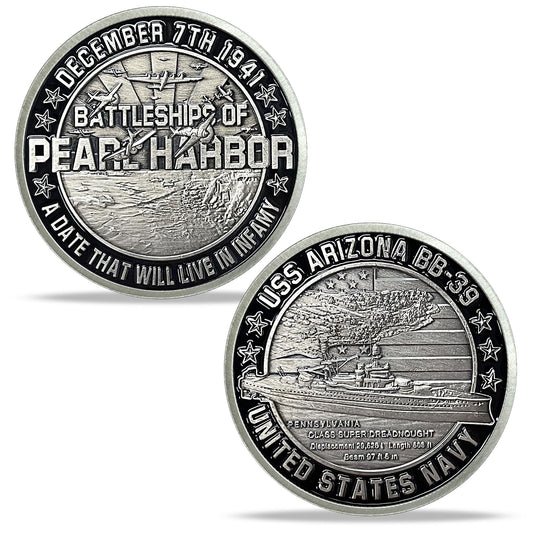 AtSKnSK USS Arizona Remember Pearl Harbor Challenge Coin Memorial Coin mysite