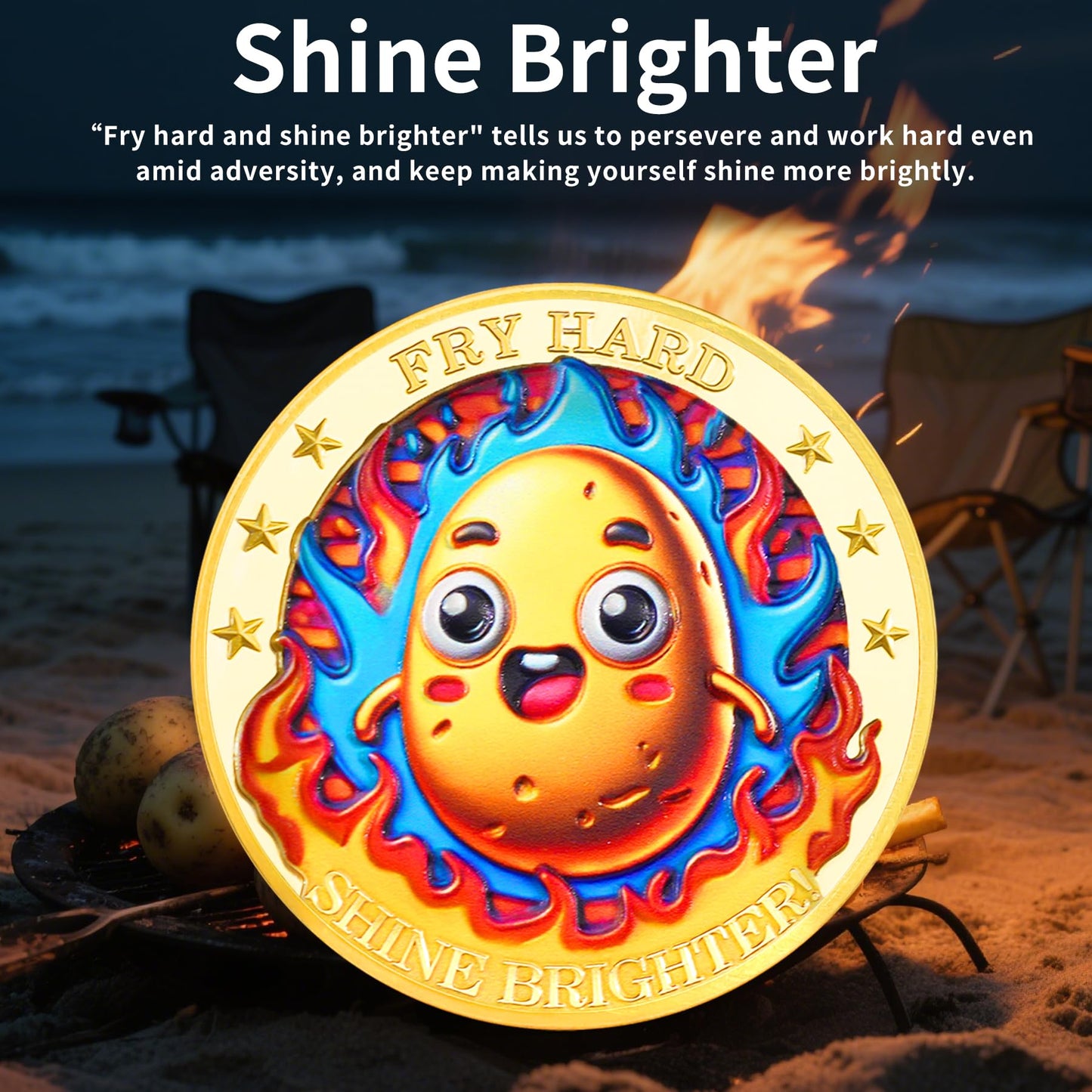 Fry Hard Potato Inspirational Challenge Coin mysite
