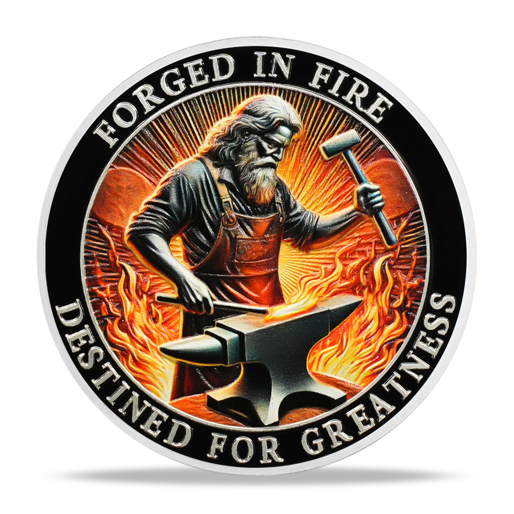 Blacksmith Hammering Forged in Fire Soberity Challenge Coin mysite