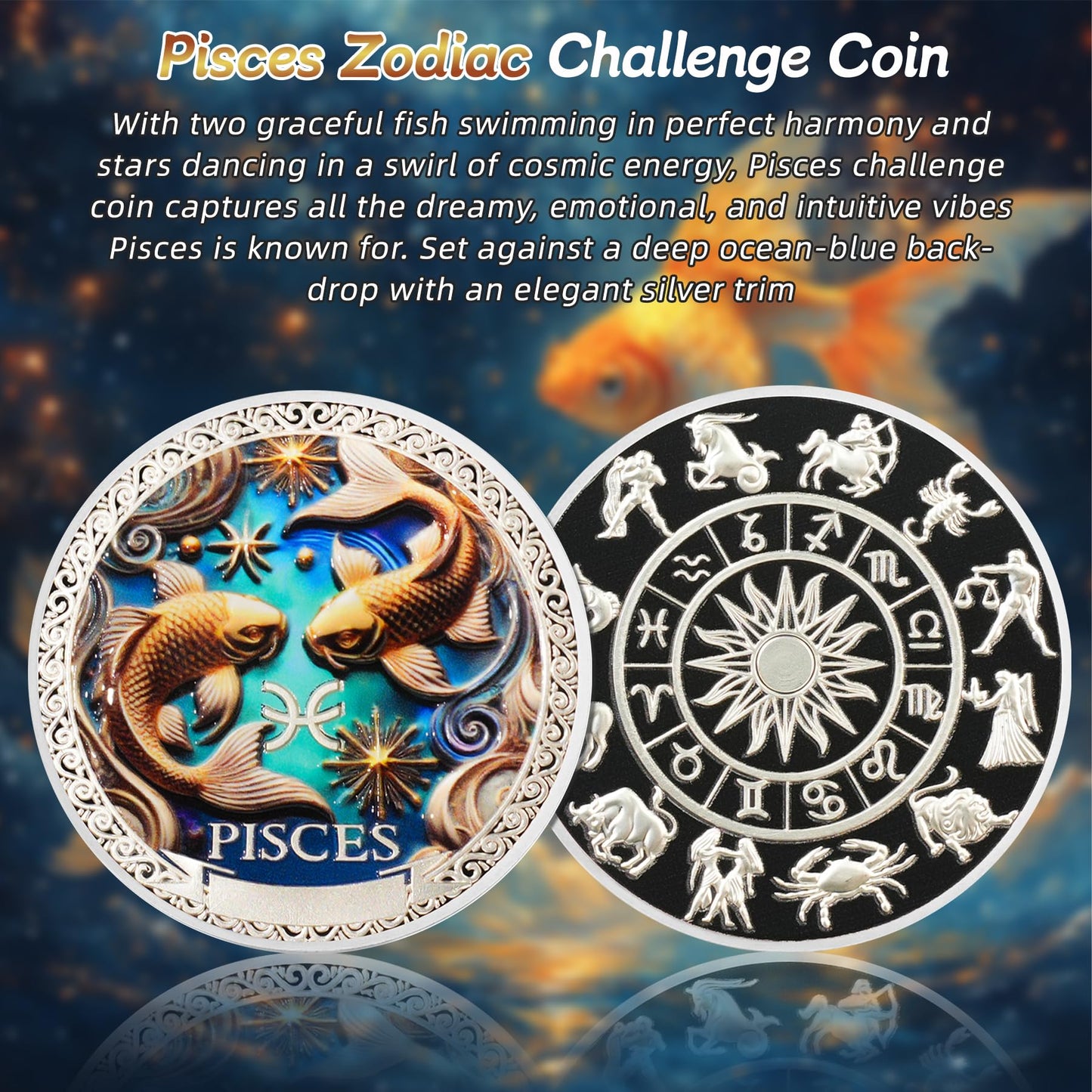 Cool Pisces 12 Zodiac Challenge Coin mysite