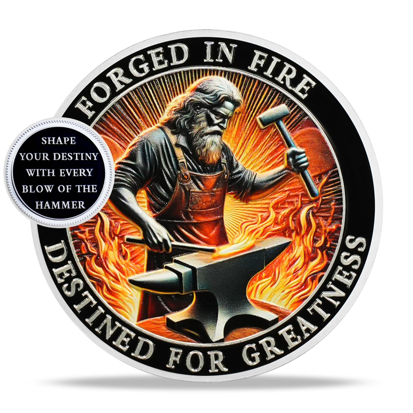 Blacksmith Hammering Forged in Fire Soberity Challenge Coin mysite