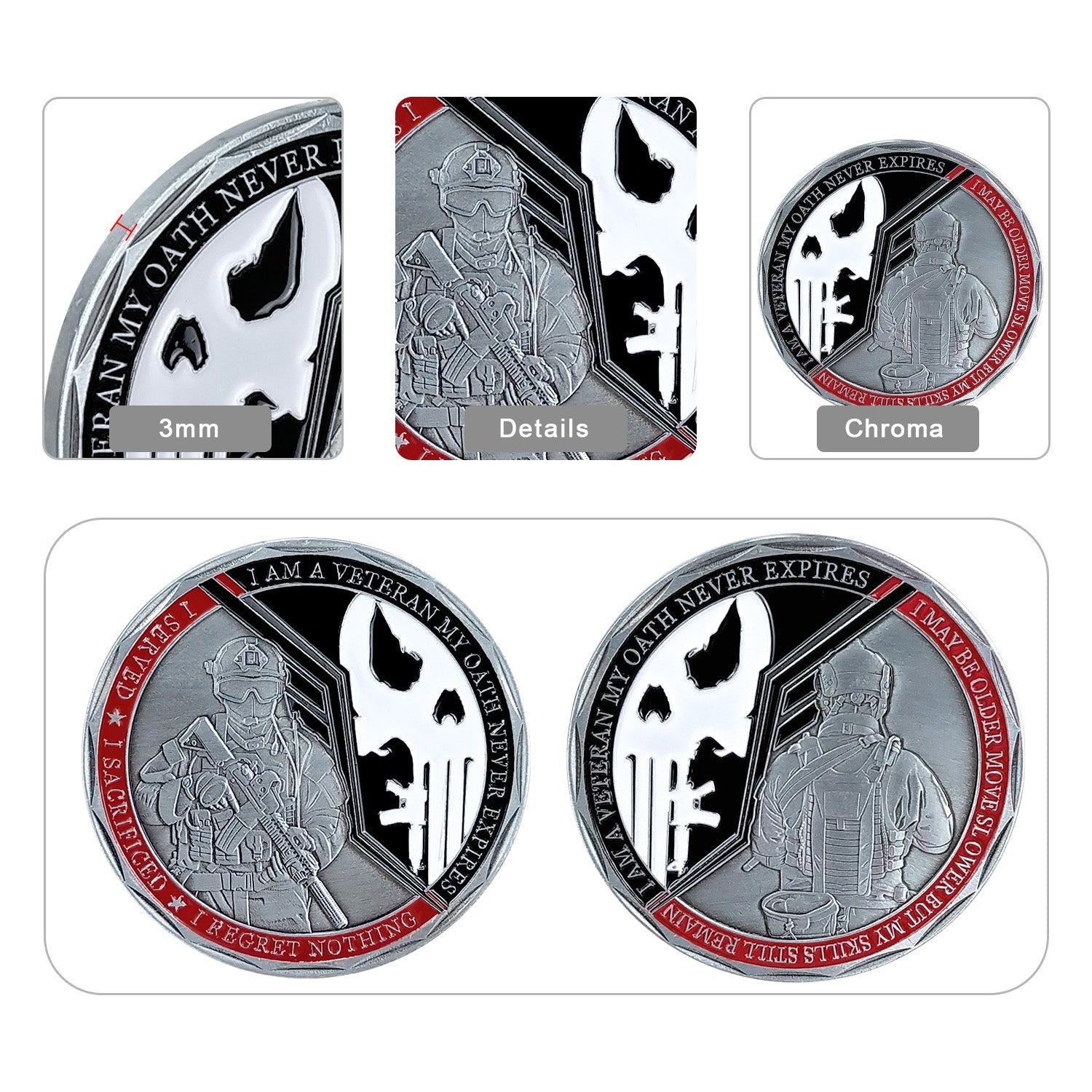 Veterans Oath Challenge Coin Served Never Expired Medallion Gift mysite