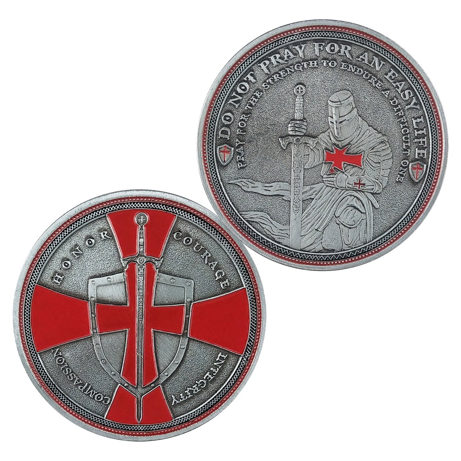 5 Pcs Knight Templar Crusader Life Creed Token Challenge Coin Gift Set mysite