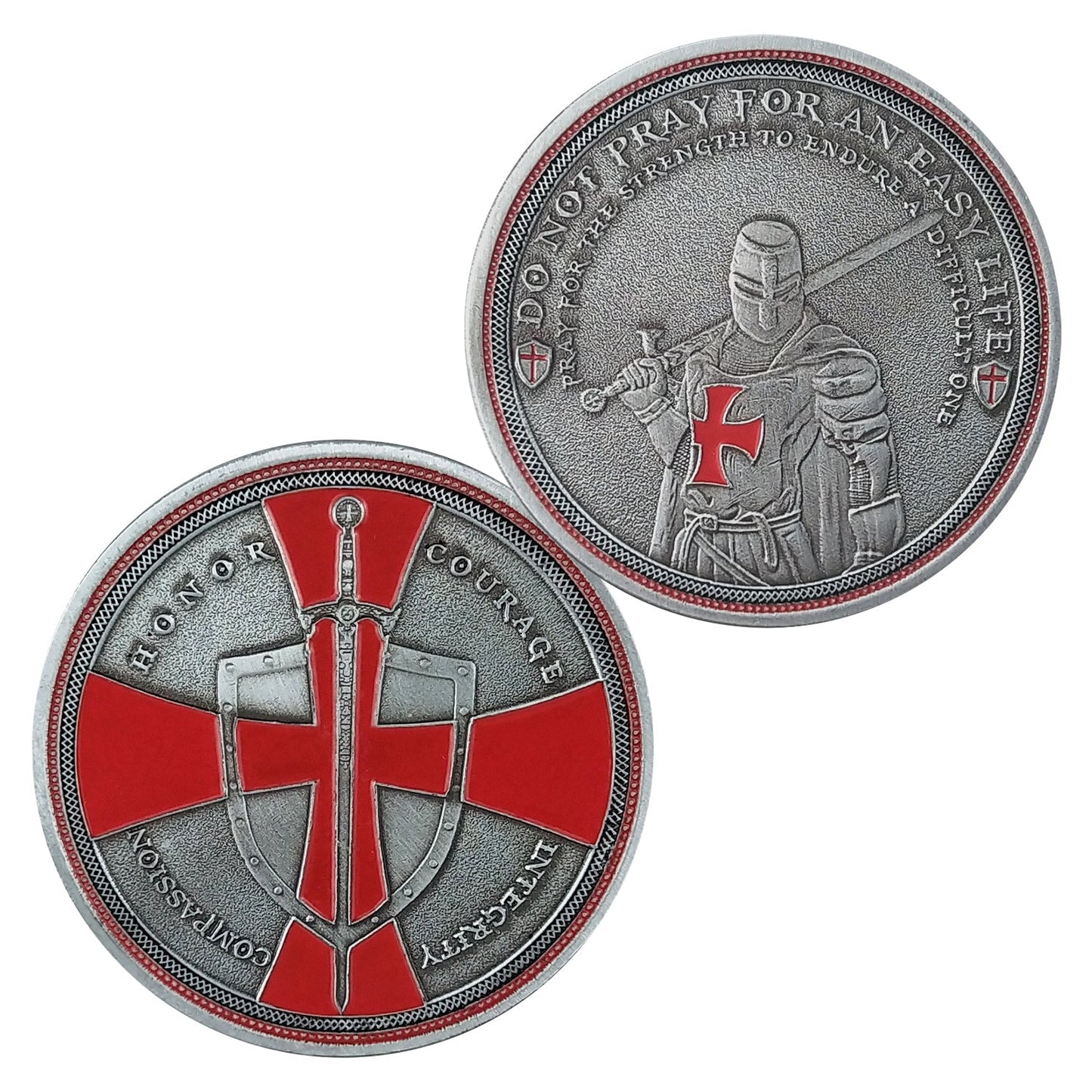 5 Pcs Knight Templar Crusader Life Creed Token Challenge Coin Gift Set mysite