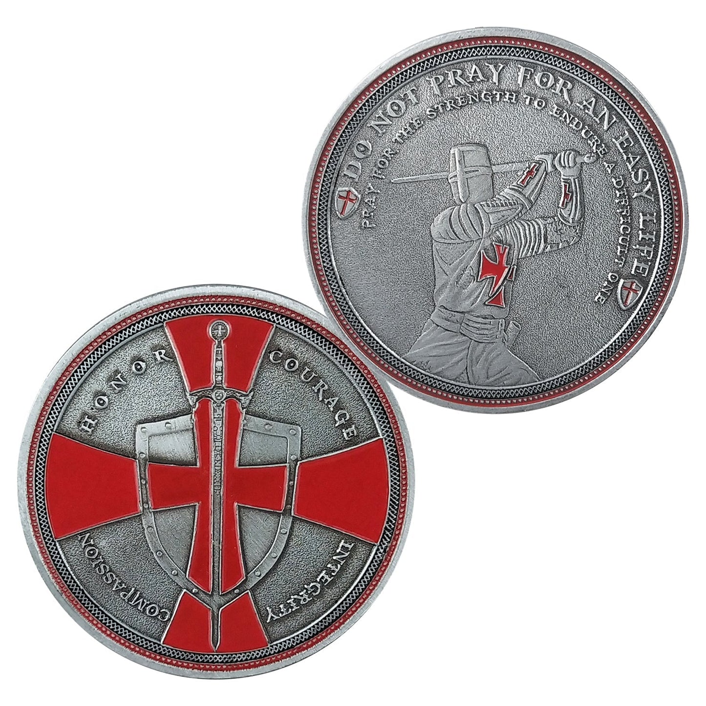5 Pcs Knight Templar Crusader Life Creed Token Challenge Coin Gift Set mysite