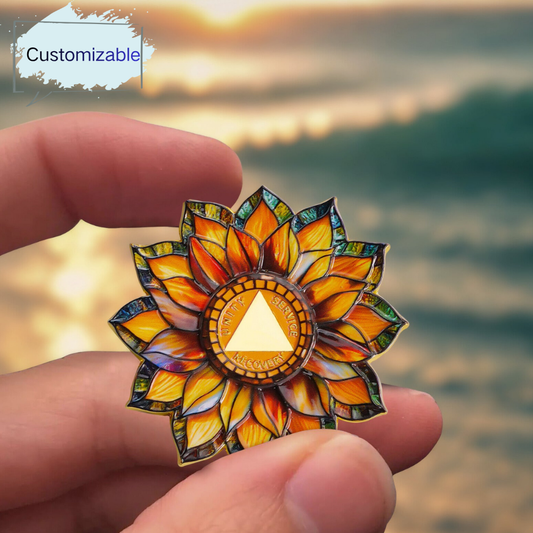 Personalized Sunflower Sobriety Coin mysite