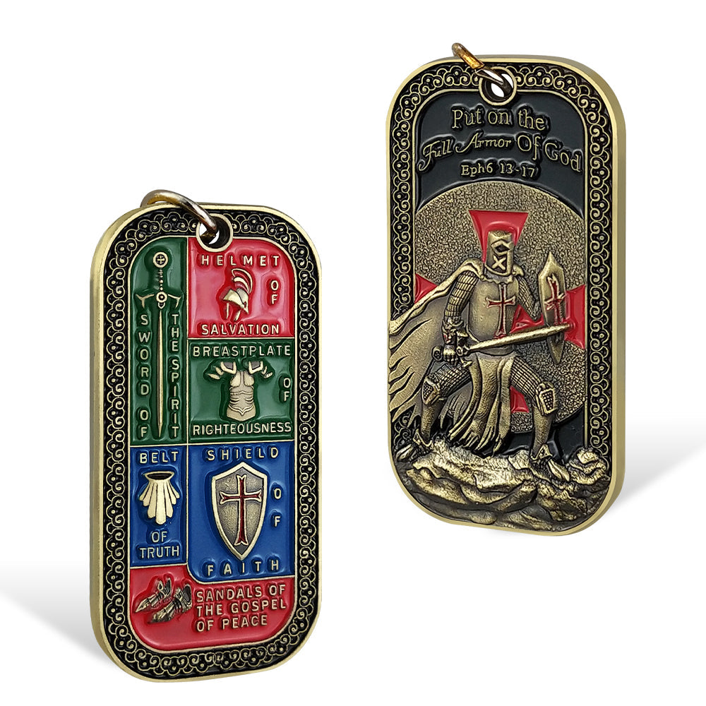 Armor of God Dog Tag Pendant Necklace Ephesians 6:13-17 Prayer Commemorative Gift mysite