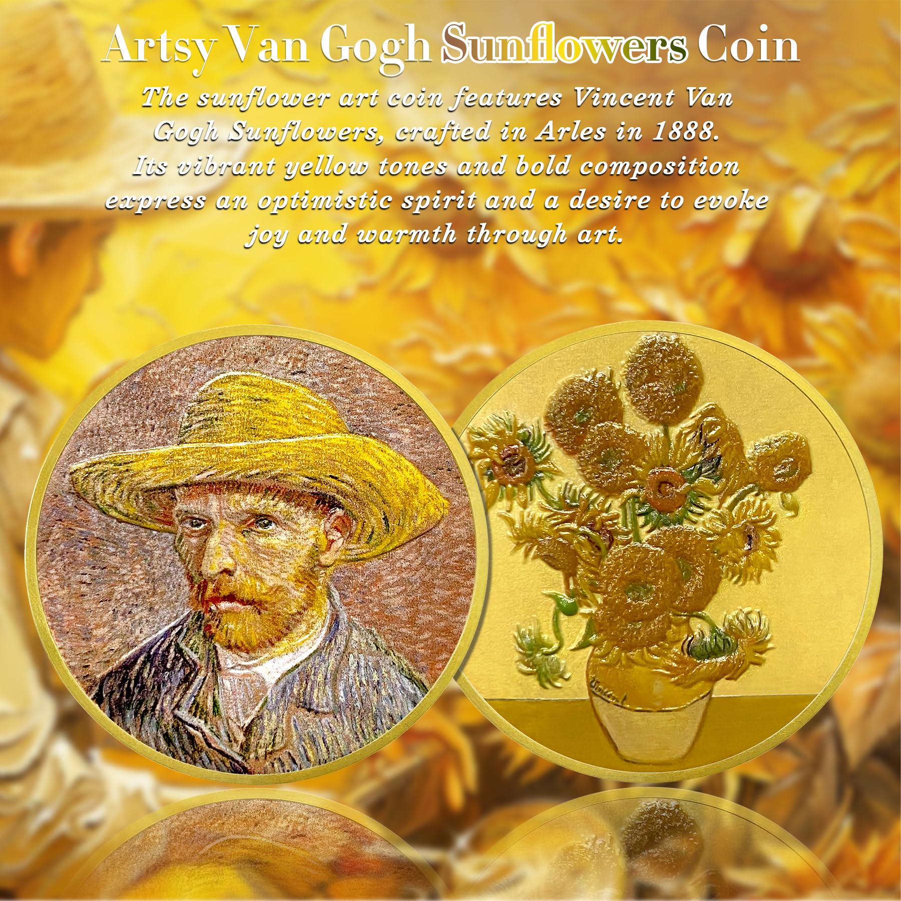 Artsy Van Gogh Sunflowers Coin mysite