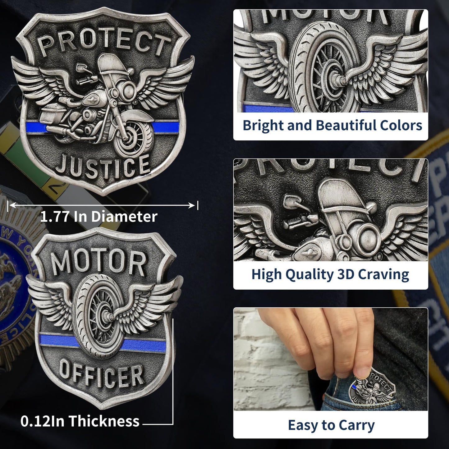 Unique Shape Motorcycle Police Challenge Coin mysite