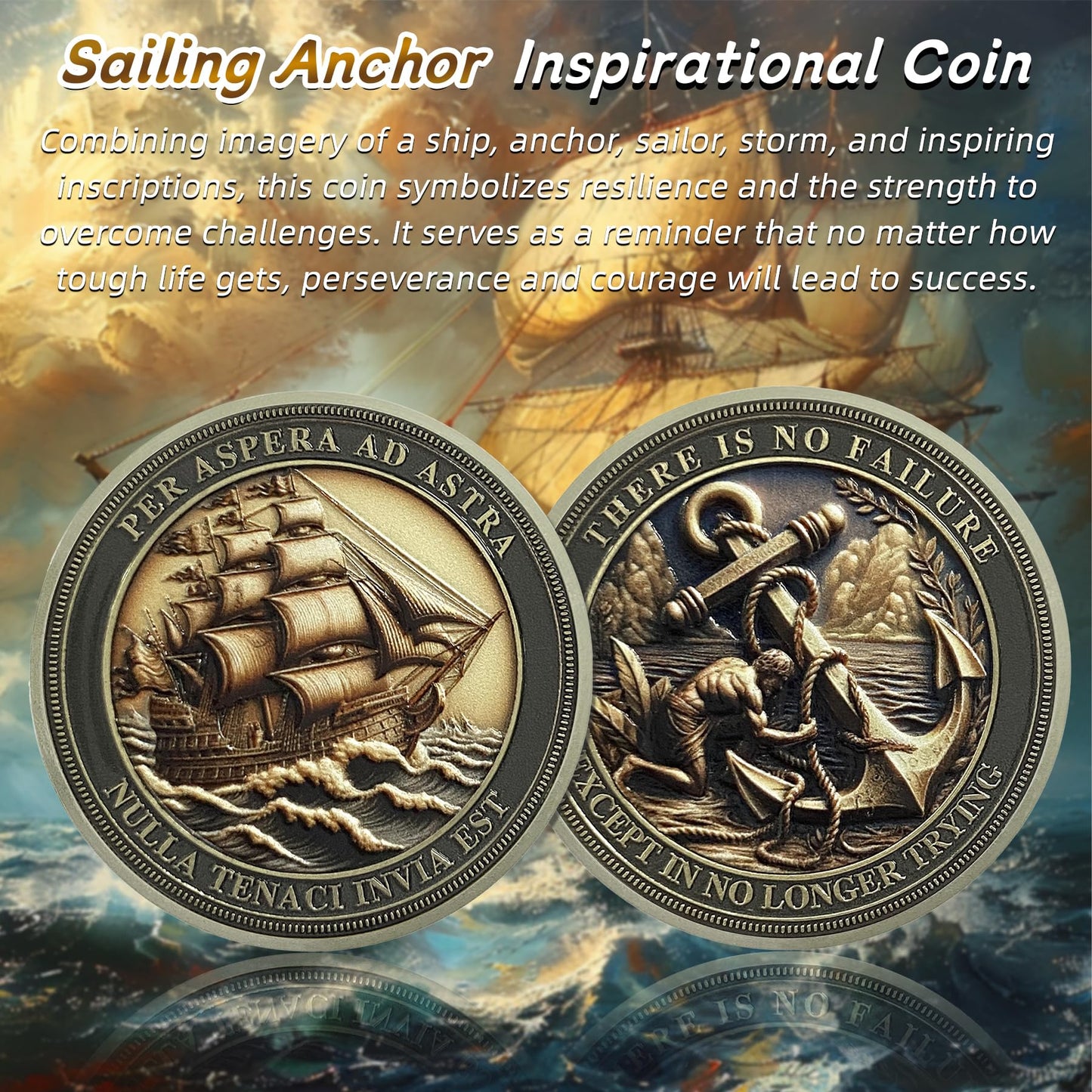 Sailing Anchor Inspiration  Symbol of Faith and Strength Encouragement Coin mysite