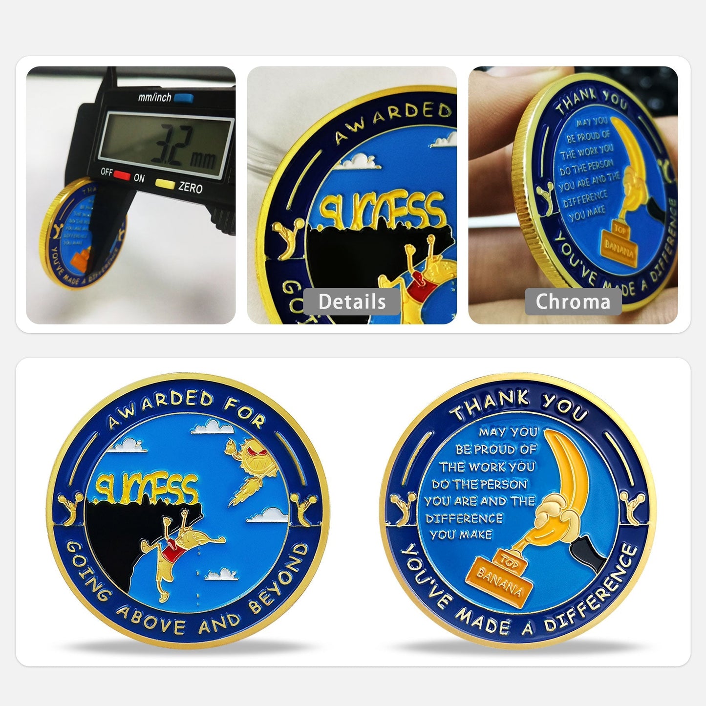 5 Pcs Banana Employee Encouragement Coin Gift Set mysite