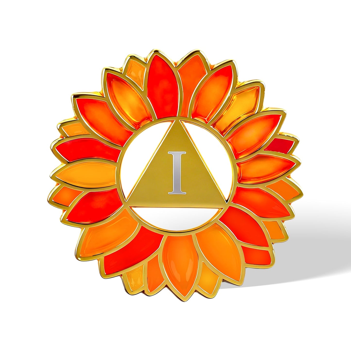 Hollowed-Out Sunflower Clear Lacquer Sobriety Coin mysite