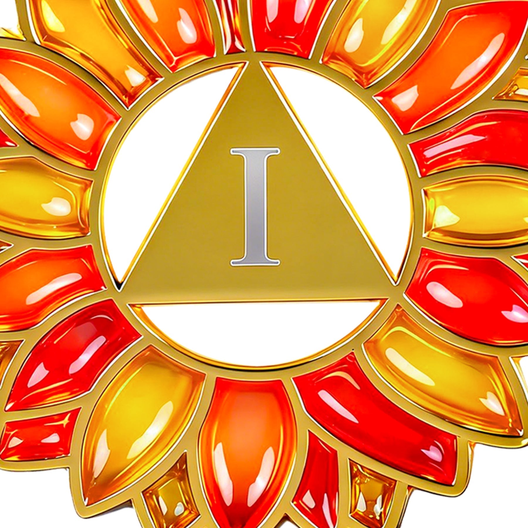 Hollowed-Out Sunflower Clear Lacquer Sobriety Coin mysite