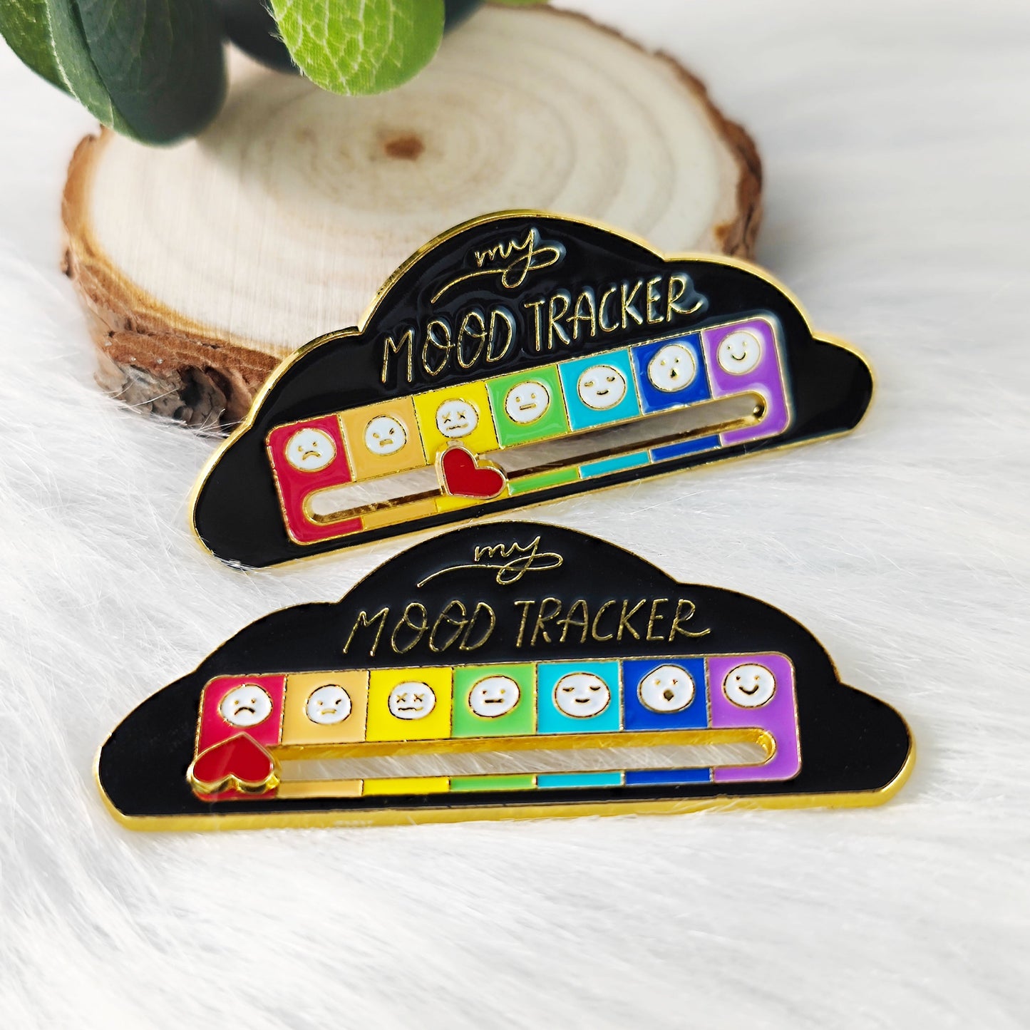 7 Emoji Mood Tracker Enamel Pin Cute Cloud Brooch mysite