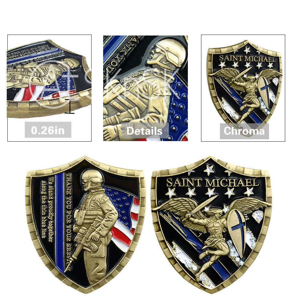 Police A Thin Blue Line Shield Badge Challenge Coin mysite