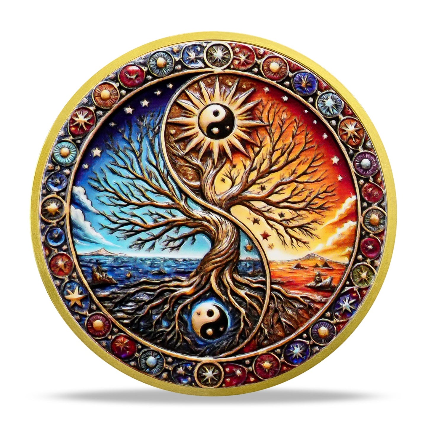 Chinese Traditional The Yin Yang Tree Recovery Sobriety Coin mysite