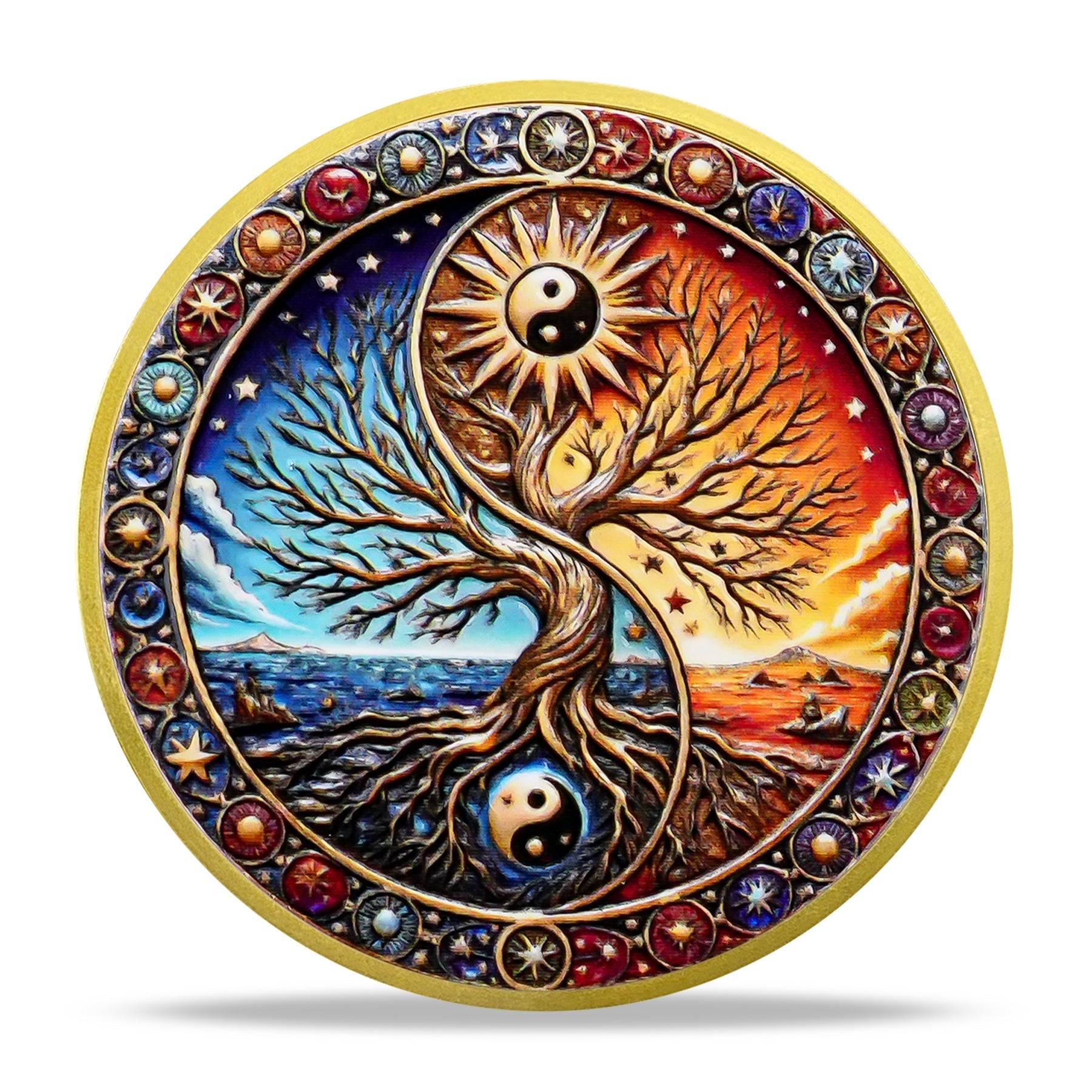 Chinese Traditional The Yin Yang Tree Recovery Sobriety Coin mysite