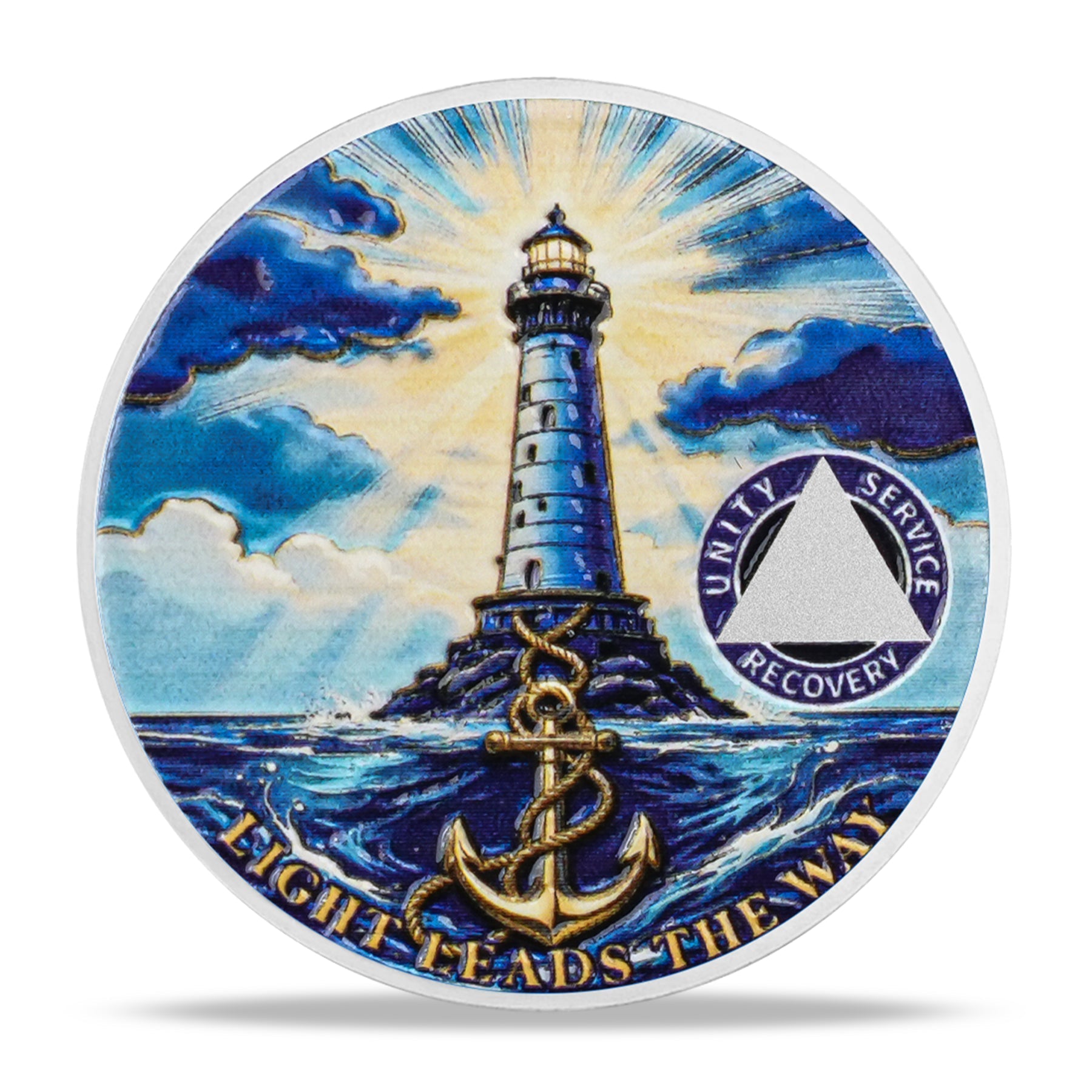 Personalized Anchor of Strength and Recovery Sobriety Coin mysite