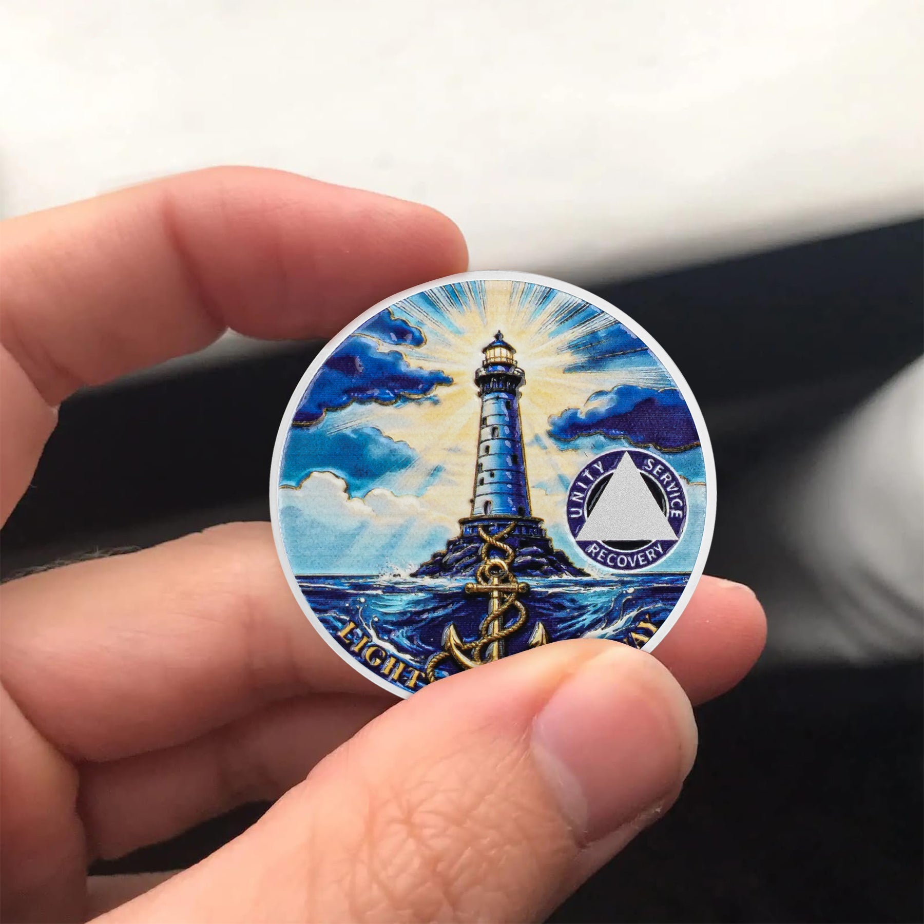 Personalized Anchor of Strength and Recovery Sobriety Coin mysite