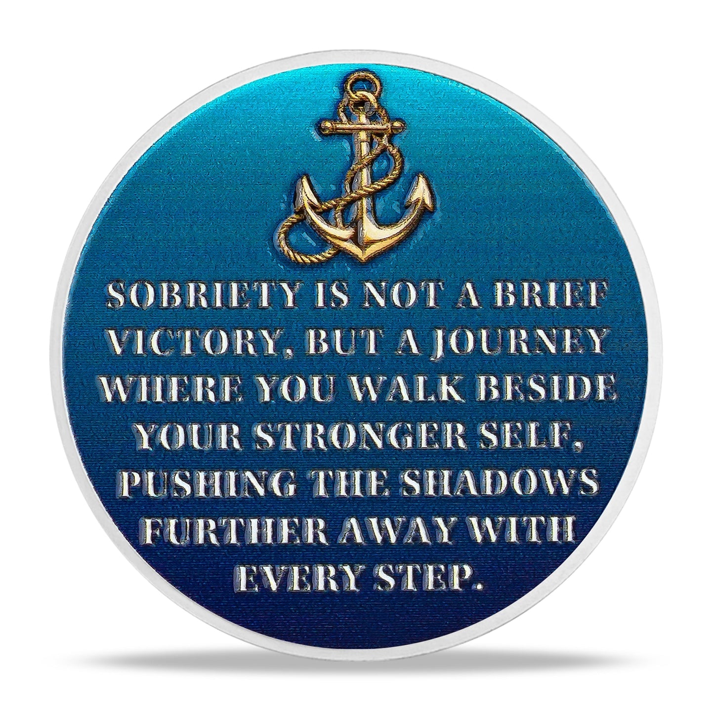 Personalized Anchor of Strength and Recovery Sobriety Coin mysite