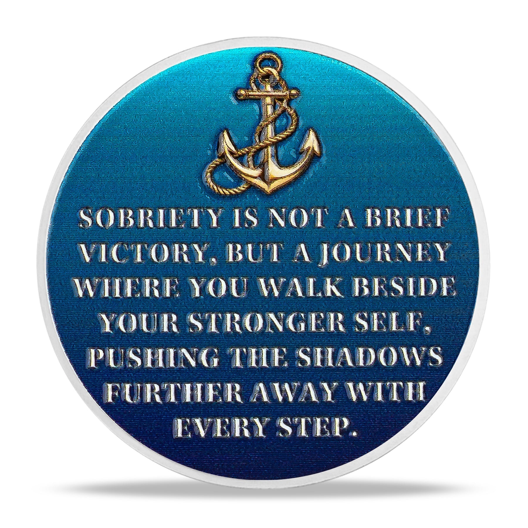Personalized Anchor of Strength and Recovery Sobriety Coin mysite