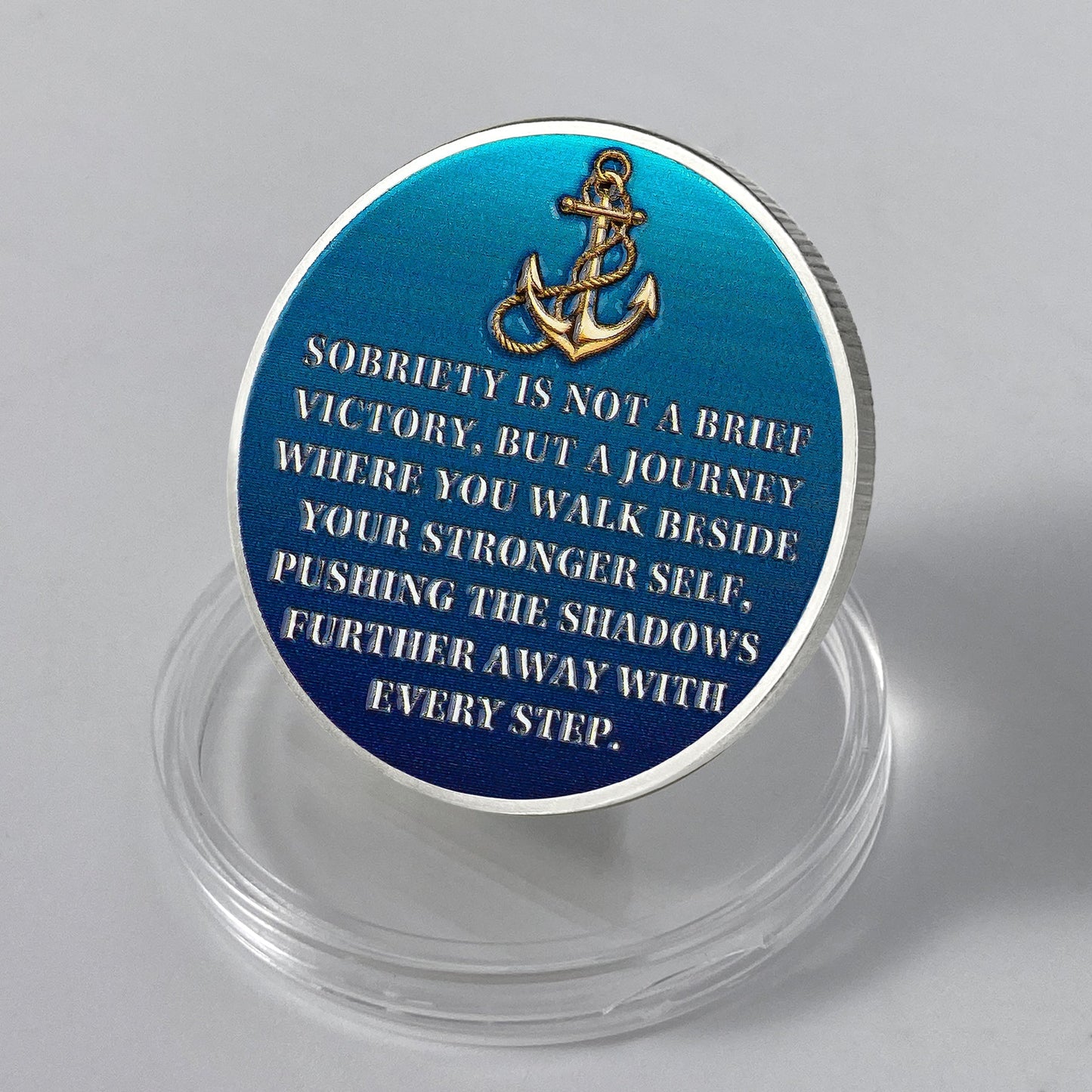 Personalized Anchor of Strength and Recovery Sobriety Coin mysite