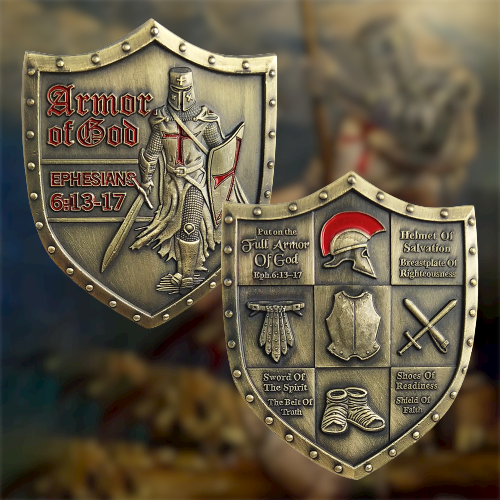 Knights Templar Armor Of God Challenge Coin Gifts for Christian🎁 mysite