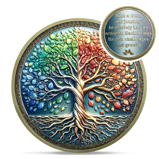 Affirmation Tree of Life Sobriety Coin Coin With Meaning