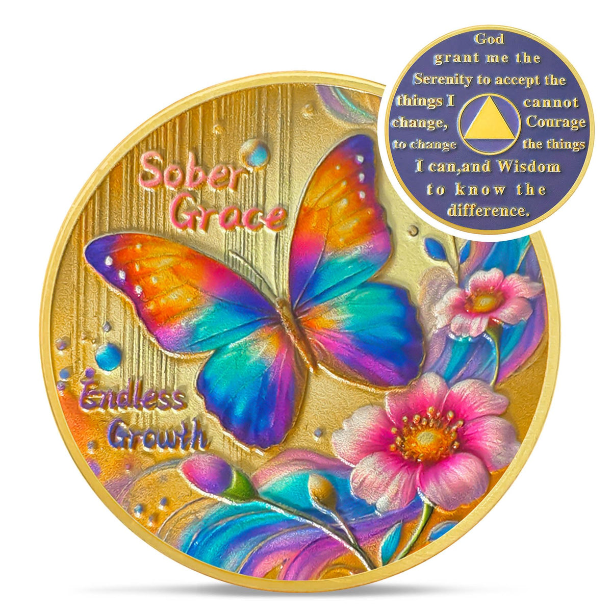 Sober Grace Butterfly Sobriety Coin Coin With Meaning