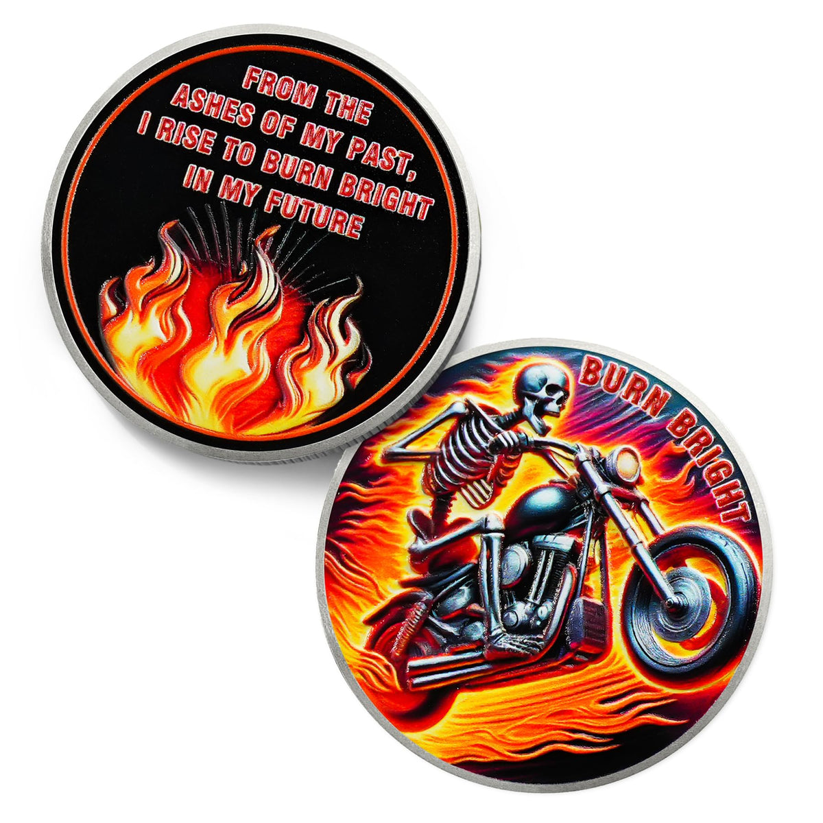 Riding Freedom Skull Sobriety Coin Coin With Meaning