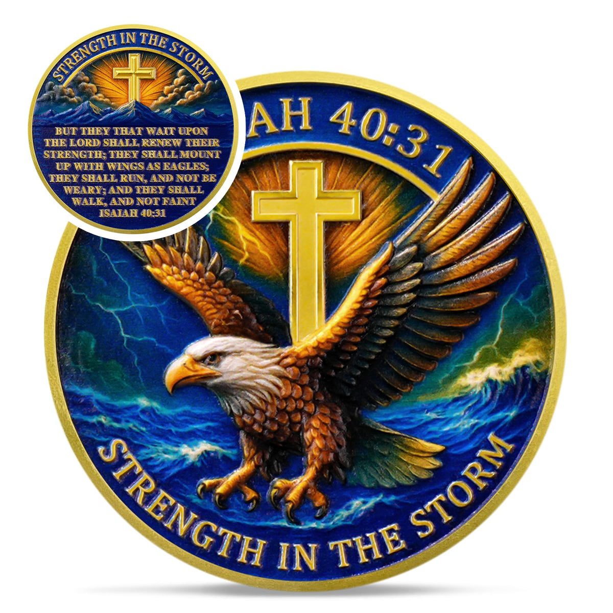 Wings Like Eagles Christian Challenge Coin Coin With Meaning