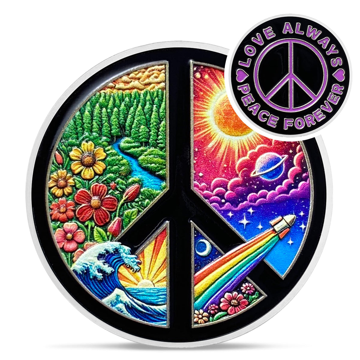 Original Peace Sign Challenge Coin Coin With Meaning