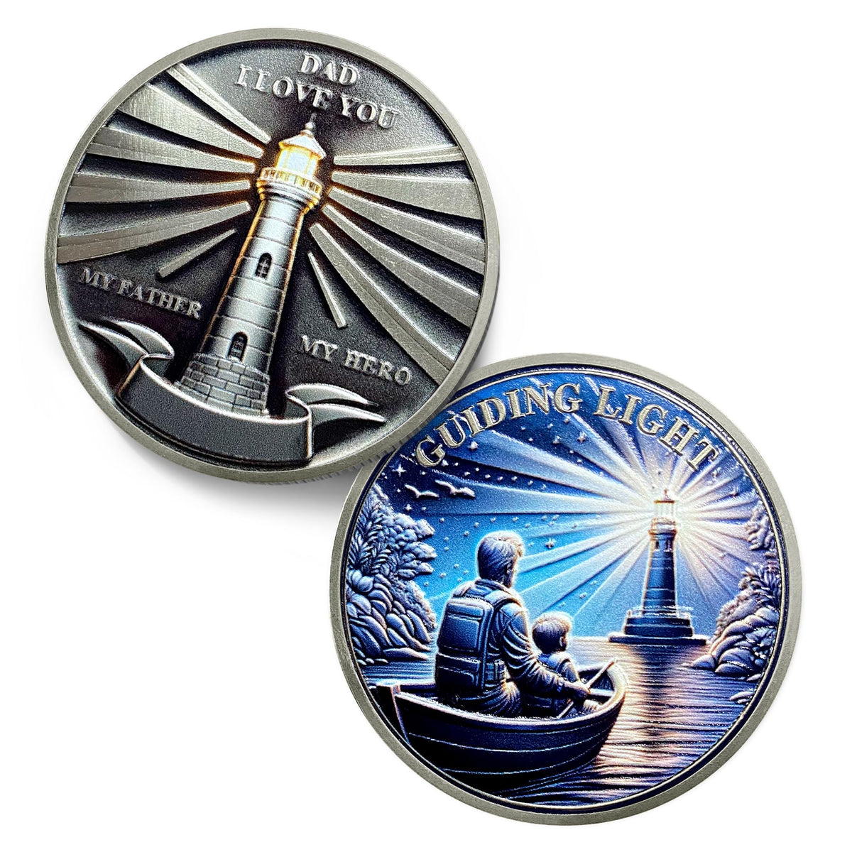 Original Guiding Light Father Challenge Coin Coin With Meaning