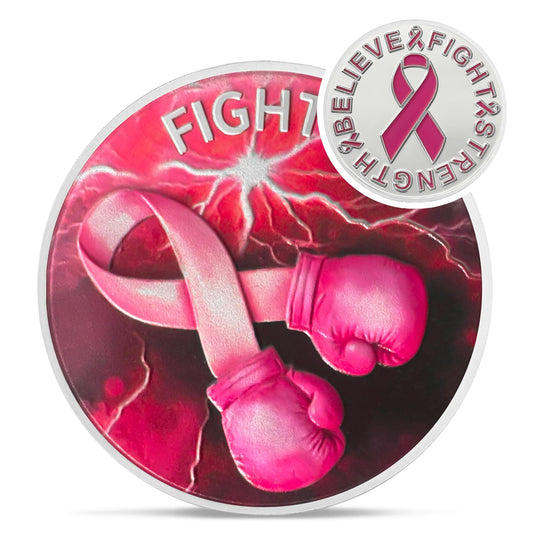 Recovery Fighter Breast Cancer Coin Coin With Meaning