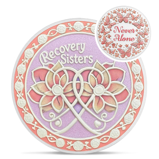 Pink Recovery Sister Sobriety Coin Coin With Meaning