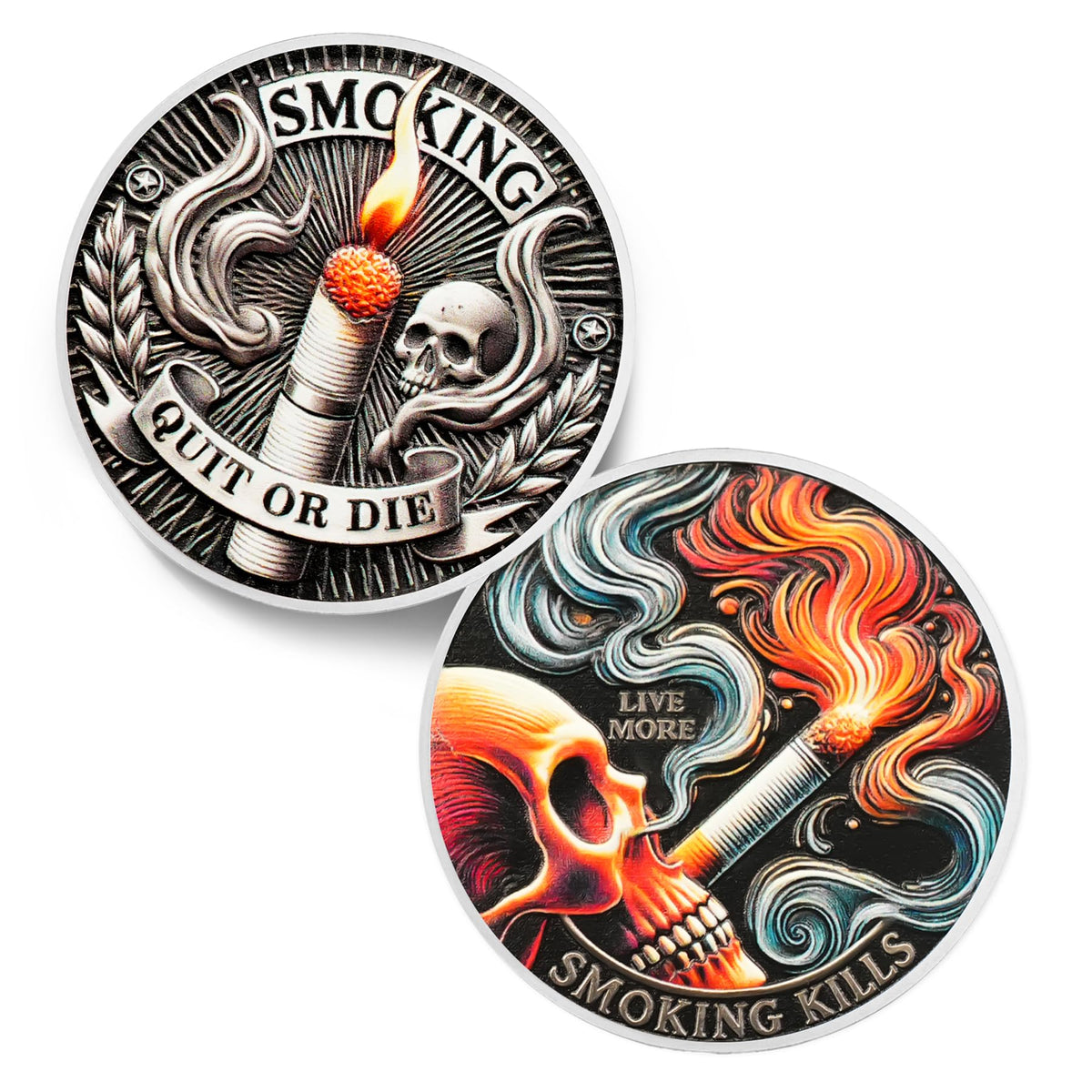 Quit Smoking Skull Sobriety Coin Coin With Meaning