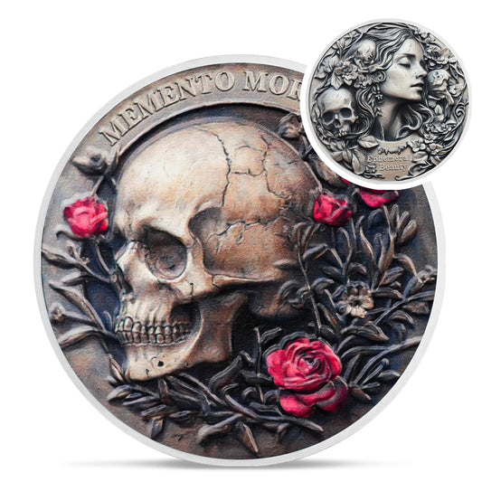 Memento Mori Skull Girl Coin Coin With Meaning