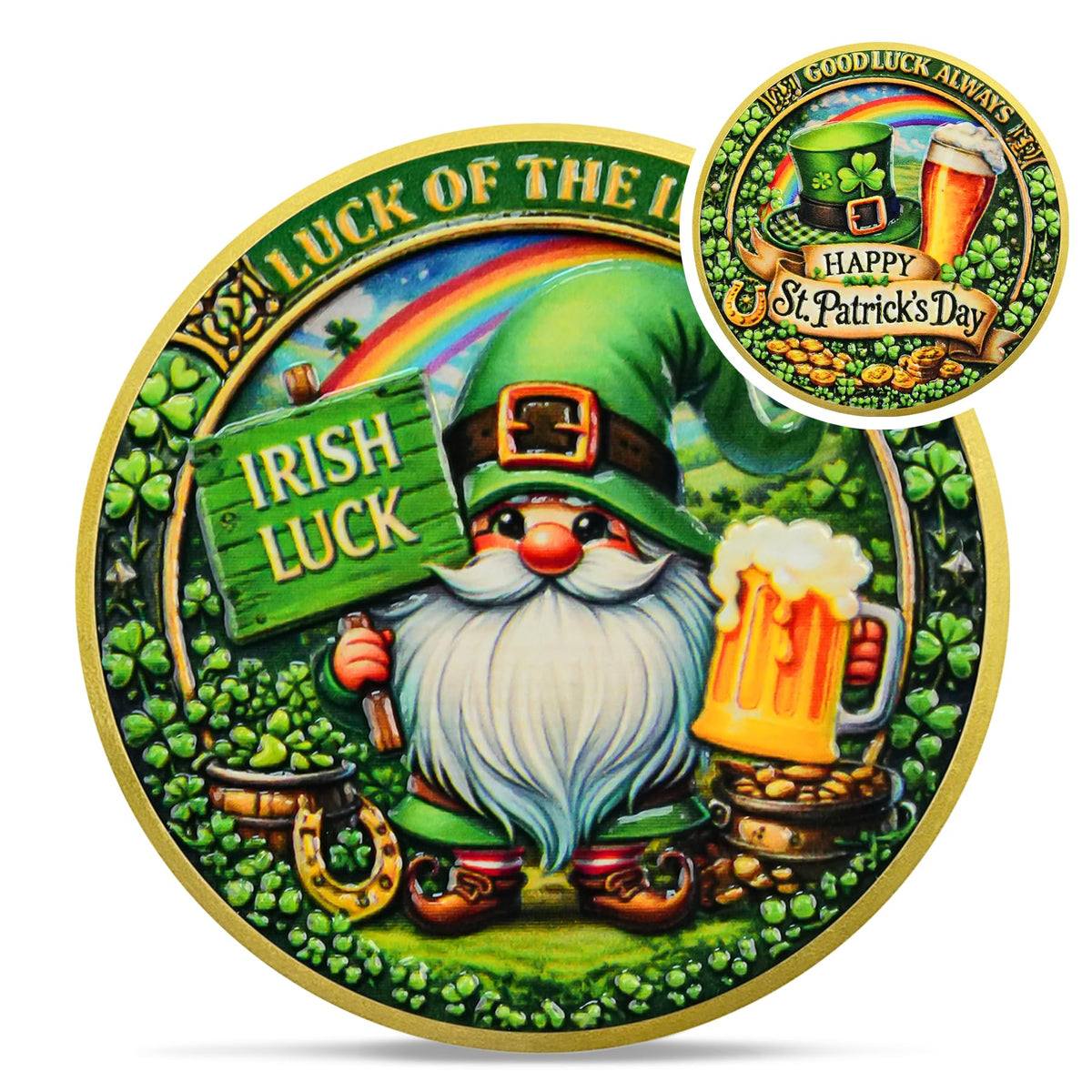 Gold St Patrick's Day Leprechaun Lucky Coin Coin With Meaning