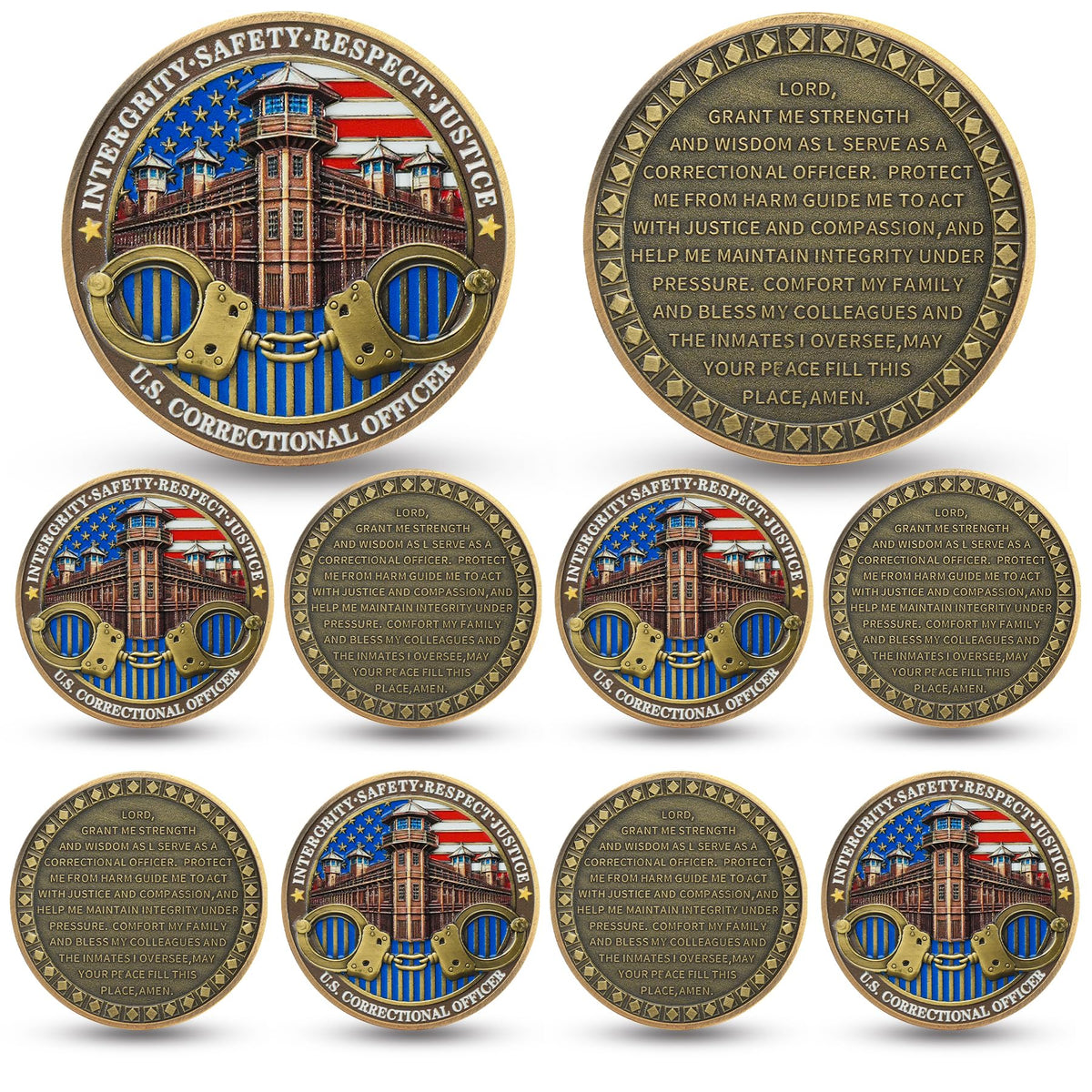 Colorful Correctional Officer Challenge Coin coin with meaning