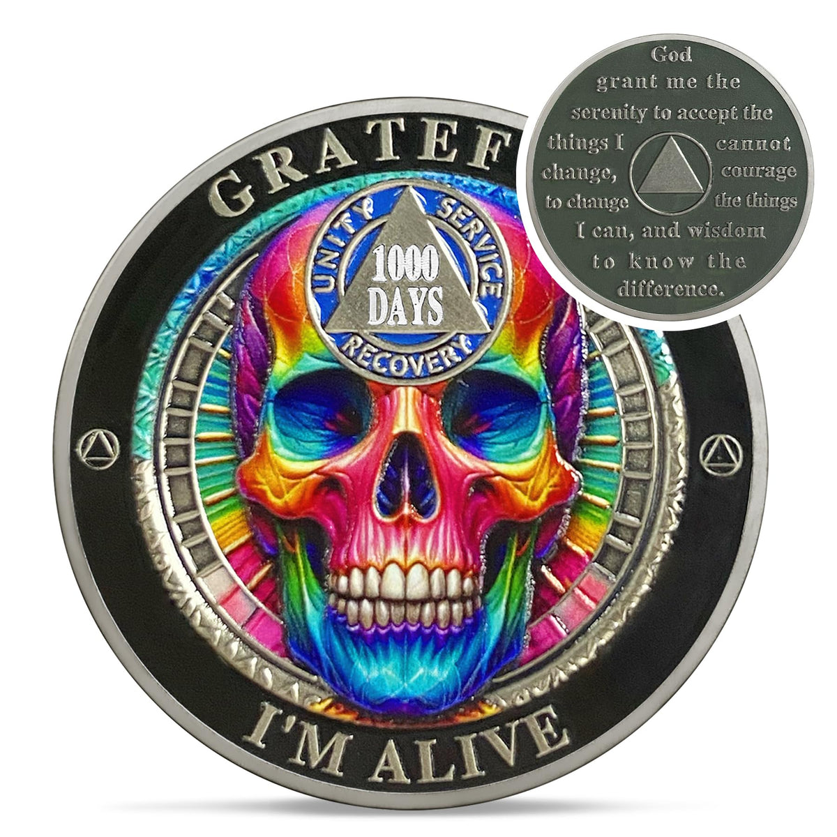 Rainbow Skull Sobriety Coin Coin With Meaning